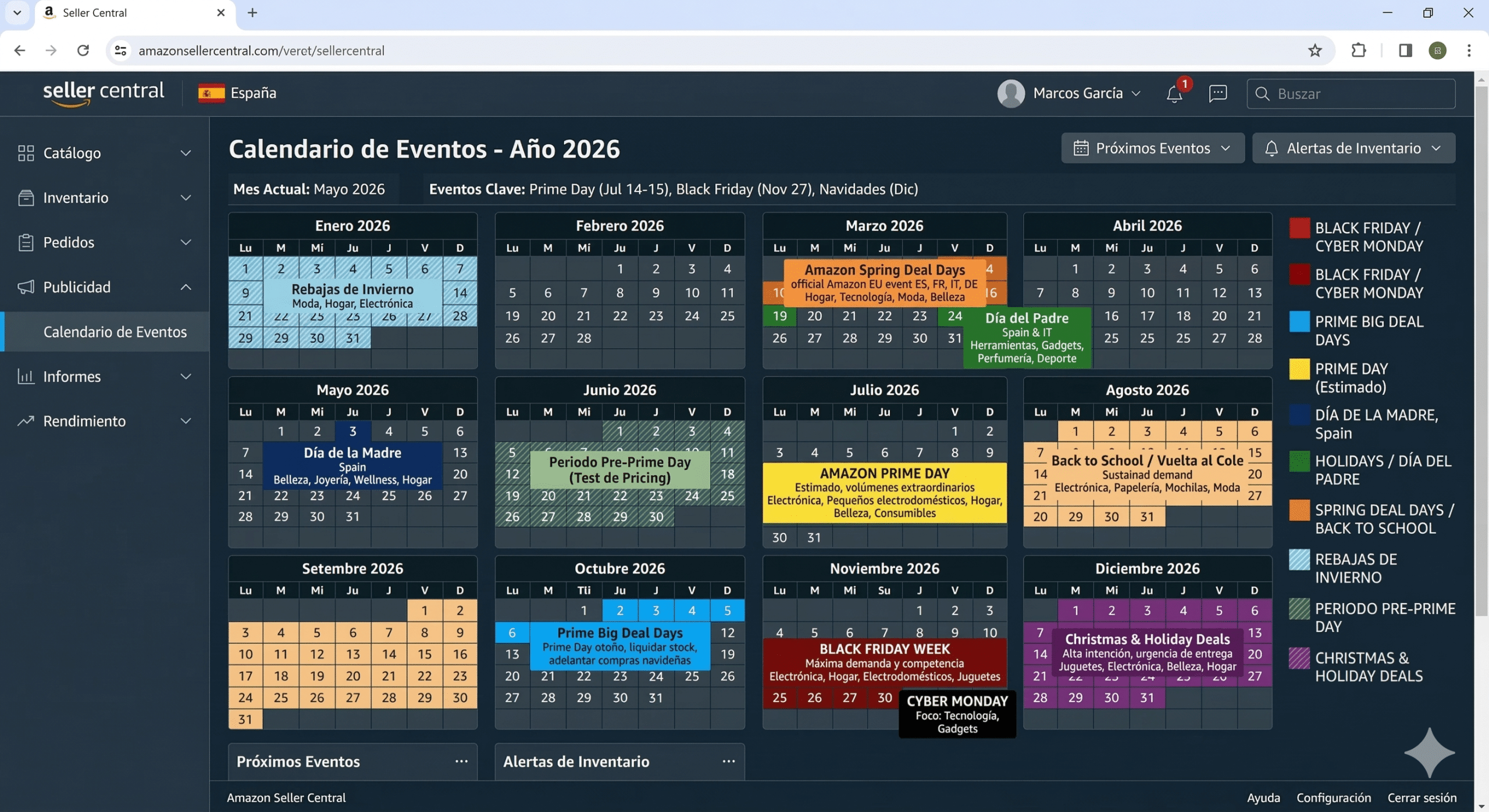calendario promocional amazon 2026 europa marcas
